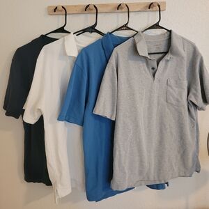L.L. Bean Men's Polo Shirt Bundle, 5 Shirts, Size Medium, 100% Cotton